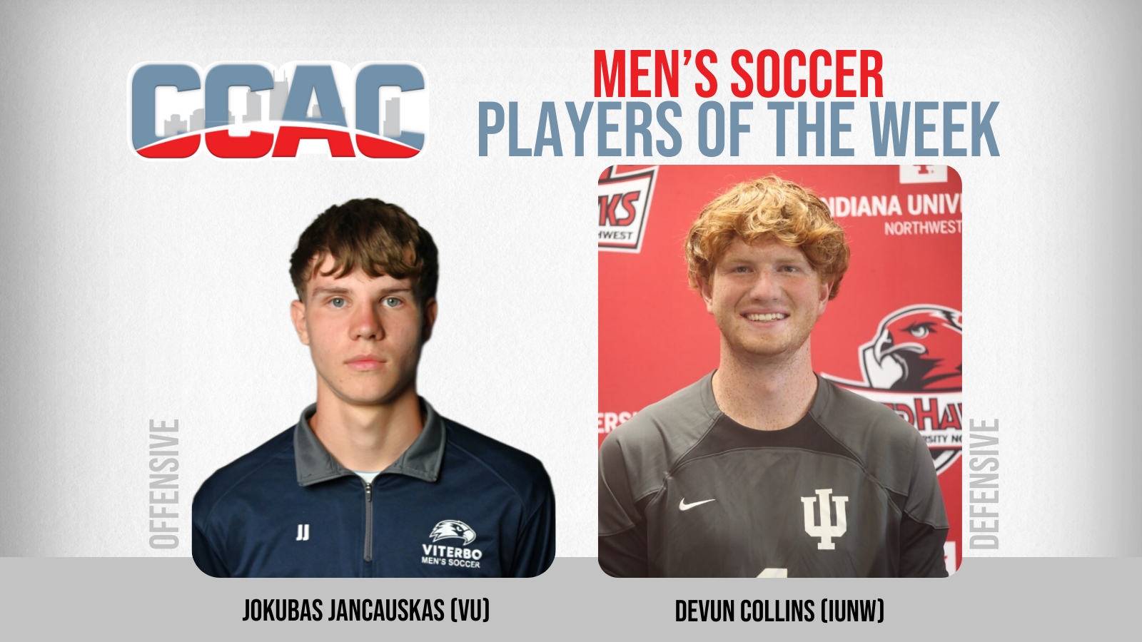 VU's Jancauskas, IUNW's Collins Gather In Men's Soccer Weekly Accolades