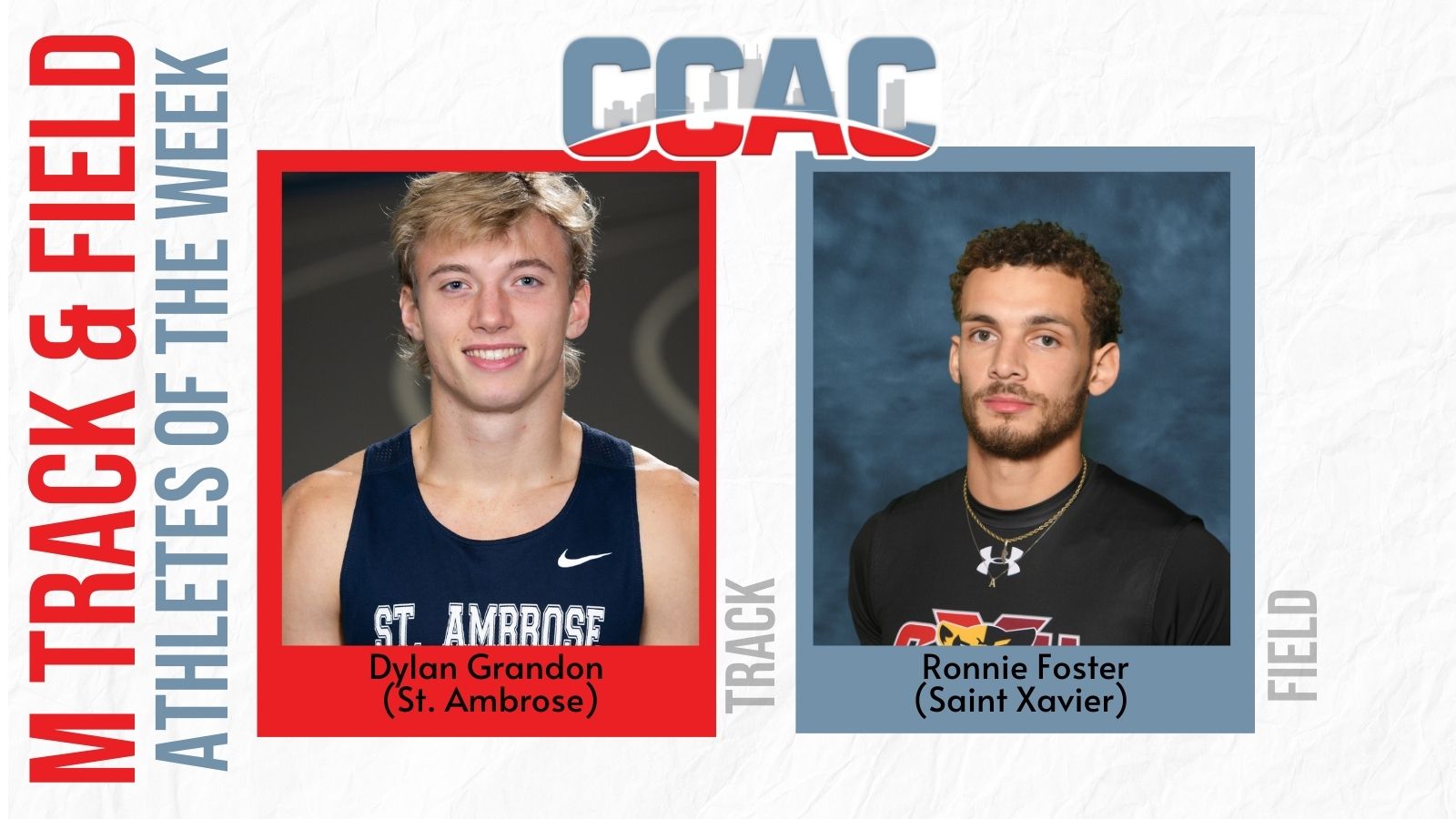 SAU's Grandon, SXU's Foster Break Records, Claim Weekly T&F Awards