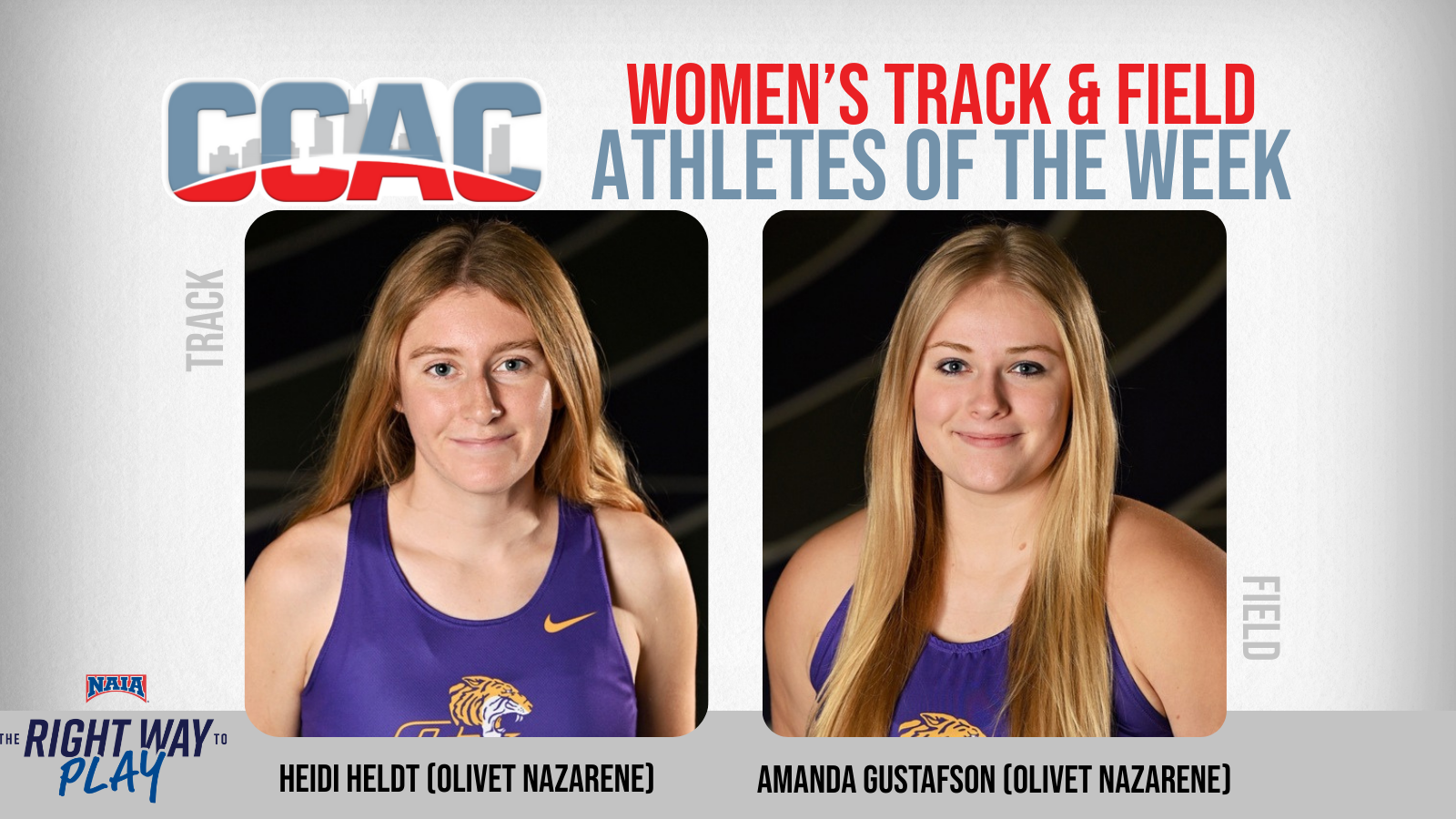 ONU's Heldt, Gustafson Back For More Women's Indoor Track &amp; Field Weekly Honors