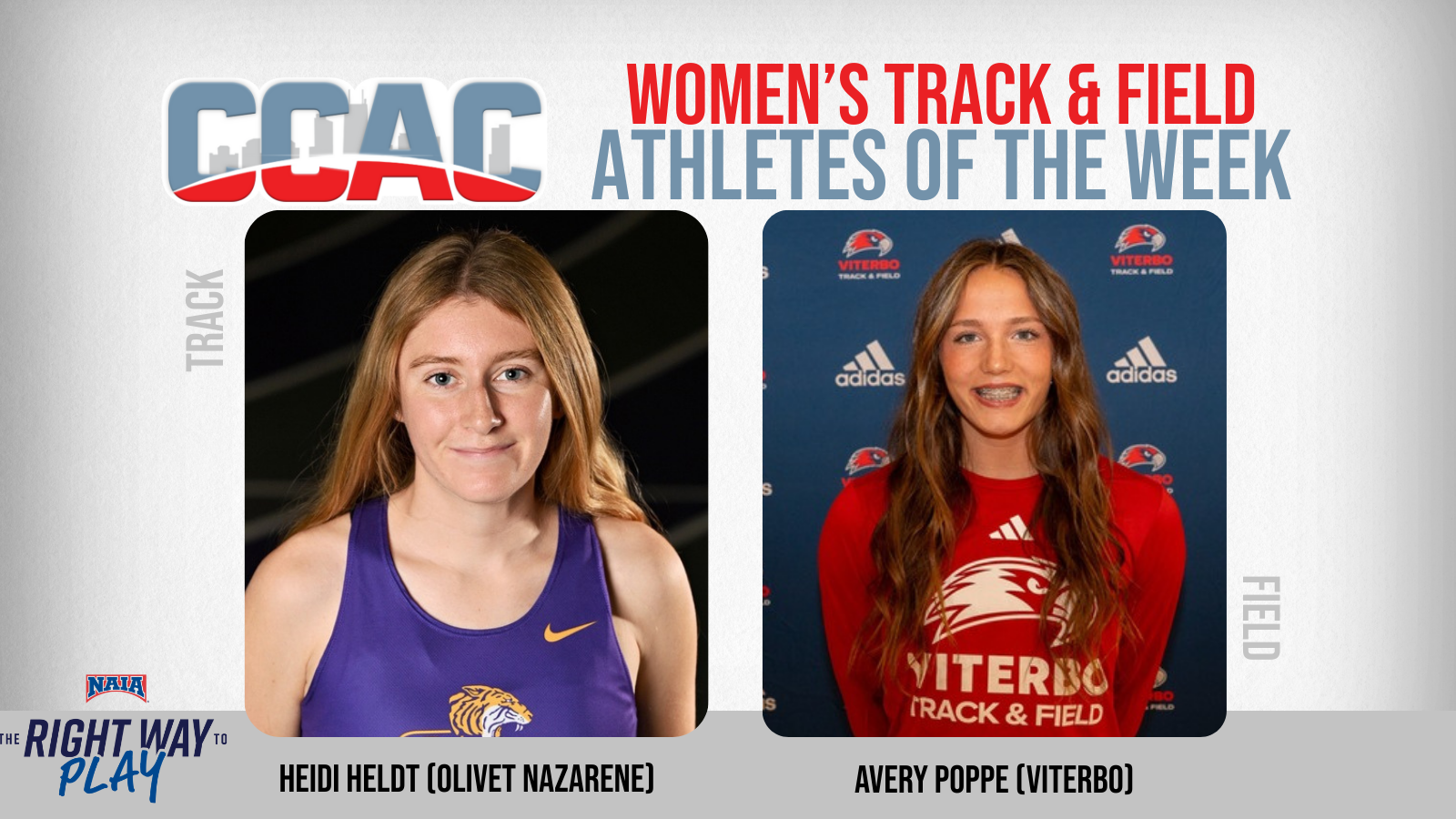 ONU's Heldt, VU's Poppe Land Women's Indoor T&F Weekly Honors